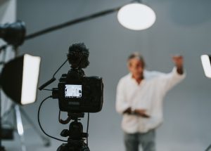 Actor in front on the camera in an audition Actor in front on the camera in an audition