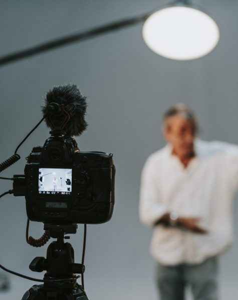 Actor in front on the camera in an audition